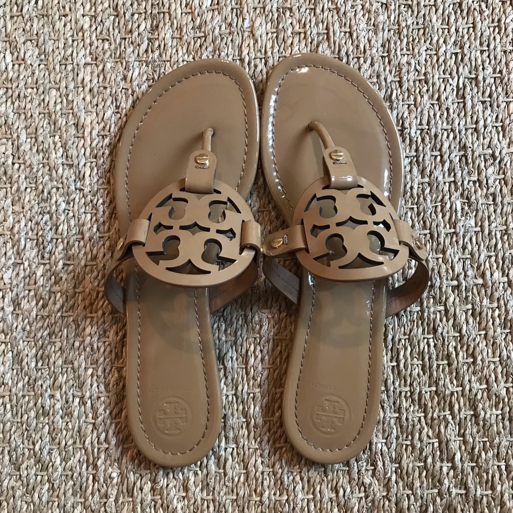 Tory Burch Tan Patent Miller Sandal, size 9 - NEW!